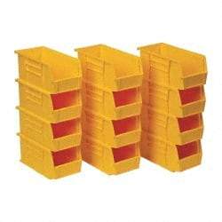 Quantum Storage - 30 Lb. Load Capacity, 10-7/8" Deep, Yellow Polypropylene Hopper Stacking Bin - 5" High x 5-1/2" Wide x 10-7/8" Long - Makers Industrial Supply