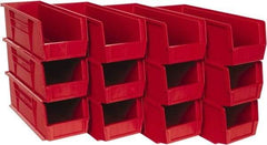 Quantum Storage - 50 Lb. Load Capacity, 14-3/4" Deep, Red Polypropylene Hopper Stacking Bin - 5" High x 5-1/2" Wide x 14-3/4" Long - Makers Industrial Supply