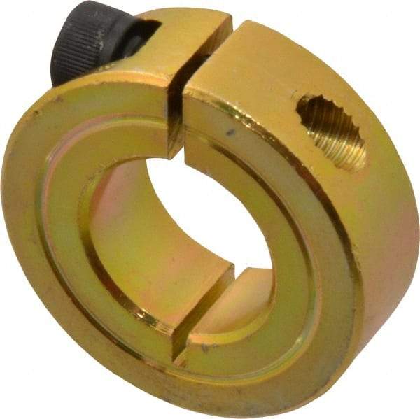 Climax Metal Products - 3/4" Bore, Steel, One Piece One Piece Split Shaft Collar - 1-1/2" Outside Diam, 1/2" Wide - Makers Industrial Supply