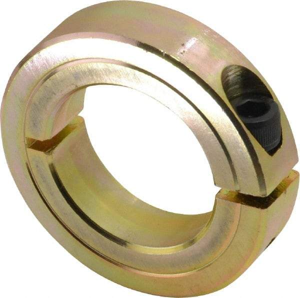 Climax Metal Products - 1-1/4" Bore, Steel, One Piece One Piece Split Shaft Collar - 2-1/16" Outside Diam, 1/2" Wide - Makers Industrial Supply