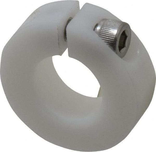 Climax Metal Products - 3/4" Bore, Plastic, One Piece One Piece Split Shaft Collar - 1-1/2" Outside Diam, 1/2" Wide - Makers Industrial Supply