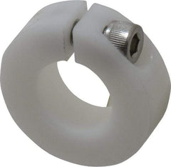 Climax Metal Products - 3/4" Bore, Plastic, One Piece One Piece Split Shaft Collar - 1-1/2" Outside Diam, 1/2" Wide - Makers Industrial Supply