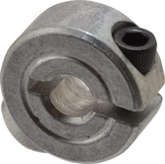 Climax Metal Products - 3/16" Bore, Aluminum, One Piece One Piece Split Shaft Collar - 5/8" Outside Diam, 9/32" Wide - Makers Industrial Supply