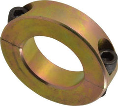 Climax Metal Products - 1-3/16" Bore, Steel, Two Piece Clamping Shaft Collar - 2-1/16" Outside Diam, 1/2" Wide - Makers Industrial Supply