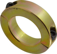 Climax Metal Products - 1-1/2" Bore, Steel, Two Piece Clamping Shaft Collar - 2-3/8" Outside Diam, 9/16" Wide - Makers Industrial Supply