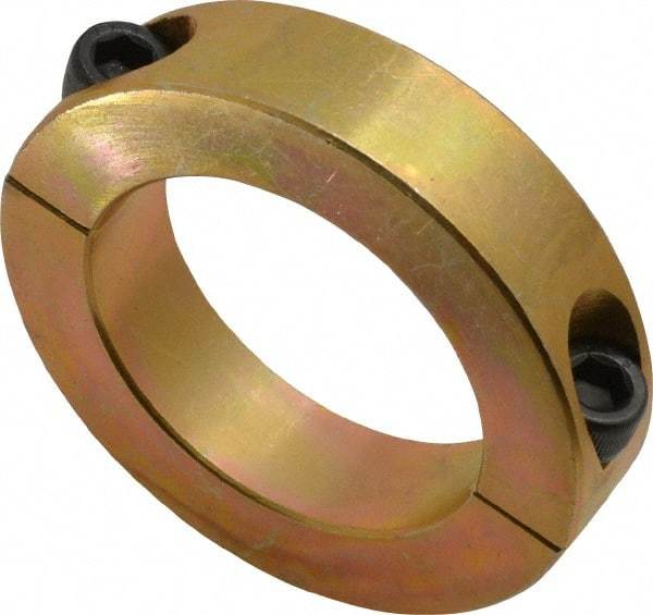 Climax Metal Products - 2" Bore, Steel, Two Piece Clamping Shaft Collar - 3" Outside Diam, 11/16" Wide - Makers Industrial Supply