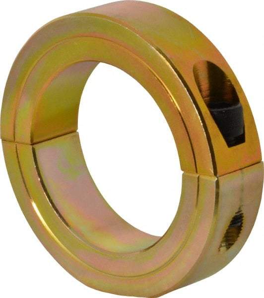 Climax Metal Products - 2-3/16" Bore, Steel, Two Piece Clamping Shaft Collar - 3-1/4" Outside Diam, 3/4" Wide - Makers Industrial Supply