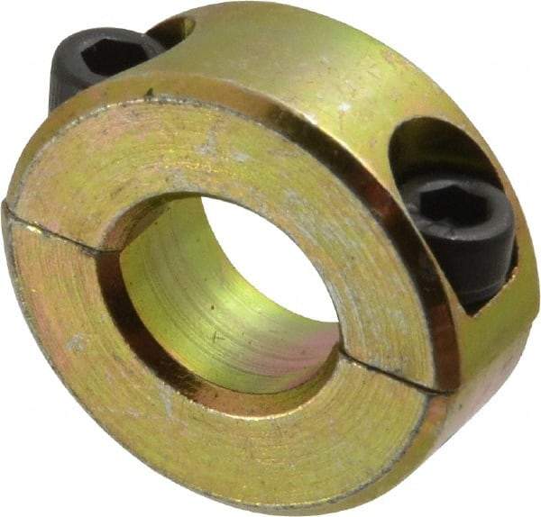 Climax Metal Products - 7/16" Bore, Steel, Two Piece Clamping Shaft Collar - 15/16" Outside Diam, 11/32" Wide - Makers Industrial Supply