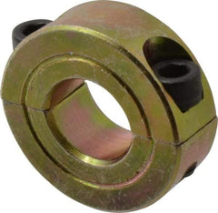 Climax Metal Products - 9/16" Bore, Steel, Two Piece Clamping Shaft Collar - 1-1/8" Outside Diam, 7/16" Wide - Makers Industrial Supply