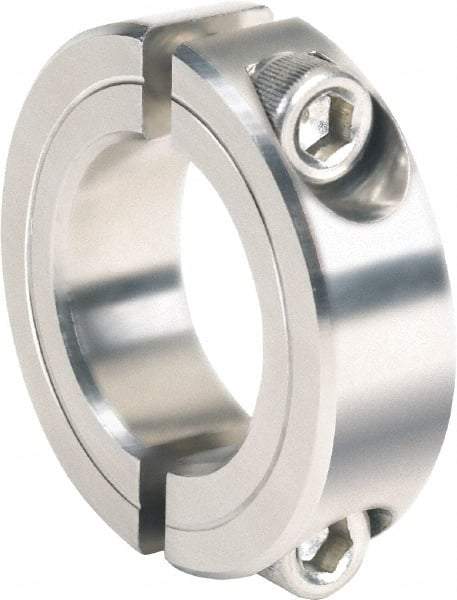 Climax Metal Products - 2-3/4" Bore, Stainless Steel, Two Piece Clamping Shaft Collar - 4" Outside Diam, 7/8" Wide - Makers Industrial Supply