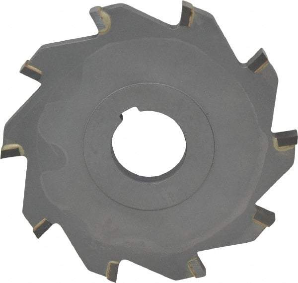 Made in USA - 4" Diam x 5/16" Width of Cut, 10 Teeth, Carbide Tipped Side Milling Cutter - Straight Teeth, Uncoated - Makers Industrial Supply