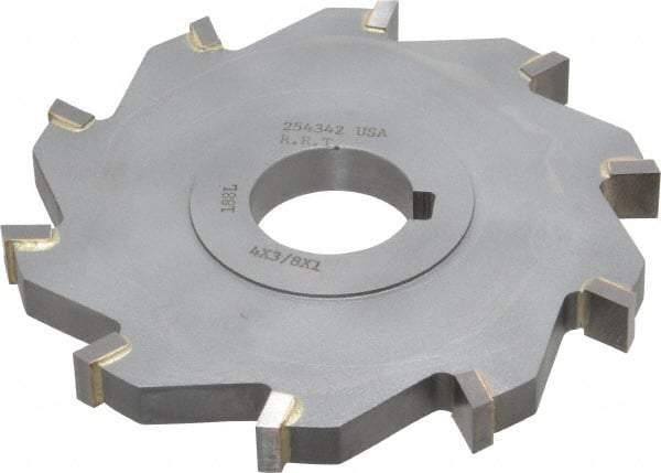 Made in USA - 4" Diam x 3/8" Width of Cut, 10 Teeth, Carbide Tipped Side Milling Cutter - Straight Teeth, Uncoated - Makers Industrial Supply