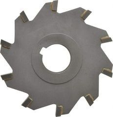 Made in USA - 4" Diam x 1/2" Width of Cut, 10 Teeth, Carbide Tipped Side Milling Cutter - Straight Teeth, Uncoated - Makers Industrial Supply