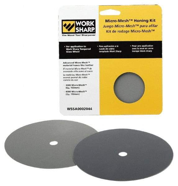 Work Sharp - 6 Inch Outside Diameter 2 Piece Micro Mesh Hone Kit - Micromesh Grit, Work Sharp 3000 Machine Compatible - Makers Industrial Supply