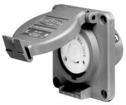 Hubbell Wiring Device-Kellems - 120/208 VAC, 30 Amp, L21-30R NEMA, Self Grounding Receptacle - 4 Poles, 5 Wire, Female End, Gray - Makers Industrial Supply