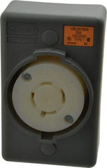 Hubbell Wiring Device-Kellems - 125/250 VAC, 20 Amp, L14-20R NEMA, Self Grounding Receptacle - 3 Poles, 4 Wire, Female End, Gray - Makers Industrial Supply