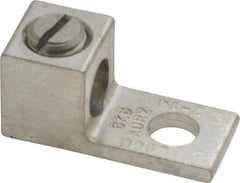 Thomas & Betts - 14-2 AWG Noninsulated Compression Connection Square Ring Terminal - 1/4" Stud, 1-5/32" OAL x 1/2" Wide, Tin Plated Aluminum Contact - Makers Industrial Supply