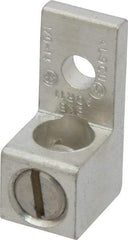 Thomas & Betts - 14-1/0 AWG Noninsulated Compression Connection Square Ring Terminal - 1/4" Stud, 1-15/32" OAL x 5/8" Wide, Tin Plated Aluminum Contact - Makers Industrial Supply