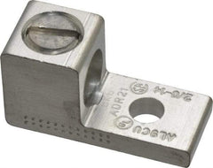 Thomas & Betts - 14-2/0 AWG Noninsulated Compression Connection Rectangle Ring Terminal - 1/4" Stud, 1-15/32" OAL x 5/8" Wide, Tin Plated Aluminum Contact - Makers Industrial Supply