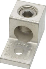 Thomas & Betts - 6 AWG Noninsulated Compression Connection Square Ring Terminal - 5/16" Stud, 2" OAL x 1" Wide, Tin Plated Aluminum Contact - Makers Industrial Supply