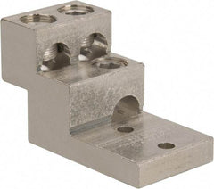 Thomas & Betts - 2 AWG Noninsulated Compression Connection Square Ring Terminal - 3/8" Stud, 4-29/32" OAL x 2-1/2" Wide, Tin Plated Aluminum Contact - Makers Industrial Supply