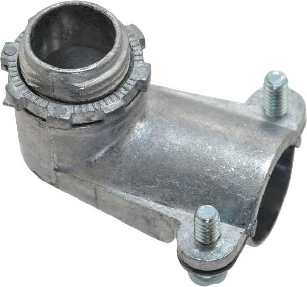 Thomas & Betts - 1/2" Trade, Die Cast Zinc Squeeze Clamp Angled FMC Conduit Connector - Noninsulated - Makers Industrial Supply