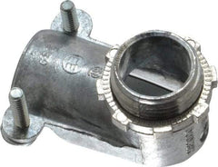 Thomas & Betts - 3/4" Trade, Die Cast Zinc Squeeze Clamp Angled FMC Conduit Connector - Noninsulated - Makers Industrial Supply