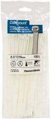 Thomas & Betts - 8-1/2" Long Natural (Color) Nylon Standard Cable Tie - 40 Lb Tensile Strength, 1.13mm Thick, 4" Max Bundle Diam - Makers Industrial Supply