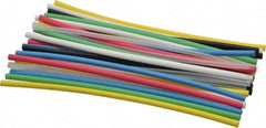 3M - 6" Long, 2:1, Polyolefin Heat Shrink Electrical Tubing - Black, Blue, Clear, Green, Red, White, Yellow - Makers Industrial Supply