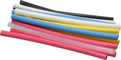 3M - 6" Long, 2:1, Polyolefin Heat Shrink Electrical Tubing - Black, Blue, Clear, Green, Red, White, Yellow - Makers Industrial Supply