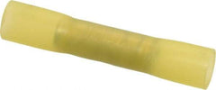 3M - 12 to 10 AWG Compatible, Heat Shrink & Nylon Fully Insulated, Crimp-On Butt Splice Terminal - 2 Wire Entries, 1-1/2" OAL, Yellow - Makers Industrial Supply