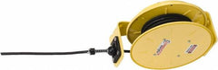 Conductix - 16 AWG, 20' Cable Length, Cord & Cable Reel with Bare End - 3 Outlets, NEMA 5-15R, 10 Amps, SEOW-A Cable, Yellow Reel, Spring Driven Reel - Makers Industrial Supply