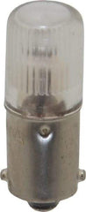 Value Collection - 0.07 Watt, Incandescent Miniature & Specialty T3-1/4 Lamp - Miniature Bayonet Base, 0.01 to 0.999 Equivalent Range, Warm (1,000 to 3,000), Dimmable, 1-1/4" OAL - Makers Industrial Supply