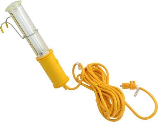 Made in USA - 13 Watt, Electric, Fluorescent Portable Handheld Work Light - 25' Cord, 1 Head - Makers Industrial Supply