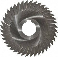 Made in USA - 5" Blade Diam x 3/32" Blade Thickness, 1-1/4" Hole, 40 Teeth, High Speed Steel Side Chip Saw - Straight Tooth, Arbor Connection, Right Hand Cut, Uncoated, with Keyway - Makers Industrial Supply