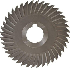 Made in USA - 5" Blade Diam x 1/8" Blade Thickness, 1-1/4" Hole, 40 Teeth, High Speed Steel Side Chip Saw - Straight Tooth, Arbor Connection, Right Hand Cut, Uncoated, with Keyway - Makers Industrial Supply