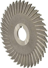 Made in USA - 5" Blade Diam x 1/8" Blade Thickness, 1" Hole, 40 Teeth, High Speed Steel Side Chip Saw - Straight Tooth, Arbor Connection, Right Hand Cut, Uncoated, with Keyway - Makers Industrial Supply