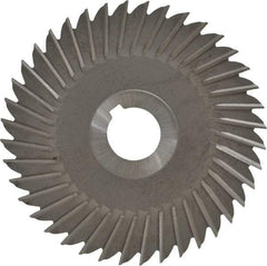 Made in USA - 5" Blade Diam x 5/32" Blade Thickness, 1" Hole, 40 Teeth, High Speed Steel Side Chip Saw - Straight Tooth, Arbor Connection, Right Hand Cut, Uncoated, with Keyway - Makers Industrial Supply