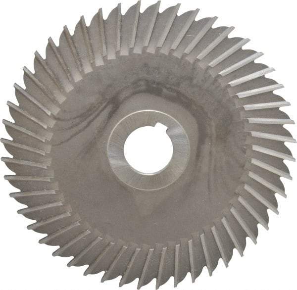 Made in USA - 6" Blade Diam x 5/32" Blade Thickness, 1" Hole, 48 Teeth, High Speed Steel Side Chip Saw - Straight Tooth, Arbor Connection, Right Hand Cut, Uncoated, with Keyway - Makers Industrial Supply