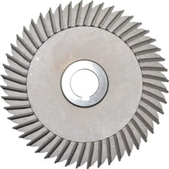 Made in USA - 6" Blade Diam x 1/4" Blade Thickness, 1" Hole, 48 Teeth, High Speed Steel Side Chip Saw - Straight Tooth, Arbor Connection, Right Hand Cut, Uncoated, with Keyway - Makers Industrial Supply