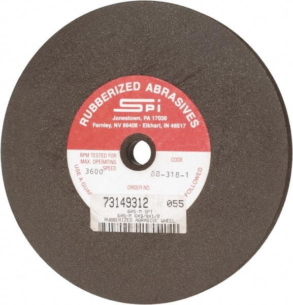 Made in USA - 6" Diam x 1/2" Hole x 3/8" Thick, 80 Grit Surface Grinding Wheel - Aluminum Oxide/Silicon Carbide Blend, Medium Grade, 3,600 Max RPM - Makers Industrial Supply