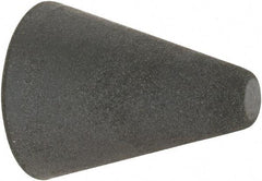 Made in USA - 1" Max Diam x 1-1/4" Long, Taper, Rubberized Point - Very Fine Grade, Silicon Carbide, 1/4" Arbor Hole, Unmounted - Makers Industrial Supply