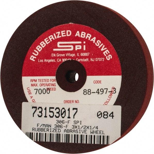 Made in USA - 3" Diam x 1/4" Hole x 1/2" Thick, 120 Grit Surface Grinding Wheel - Aluminum Oxide/Silicon Carbide Blend, Fine Grade, 7,000 Max RPM - Makers Industrial Supply