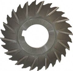 Made in USA - 3" Blade Diam x 5/64" Blade Thickness, 1" Hole, 28 Teeth, High Speed Steel Side Chip Saw - Staggered Tooth, Arbor Connection, Right Hand Cut, Uncoated, with Keyway - Makers Industrial Supply