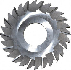 Made in USA - 3" Blade Diam x 3/32" Blade Thickness, 1" Hole, 28 Teeth, High Speed Steel Side Chip Saw - Staggered Tooth, Arbor Connection, Right Hand Cut, Uncoated, with Keyway - Makers Industrial Supply