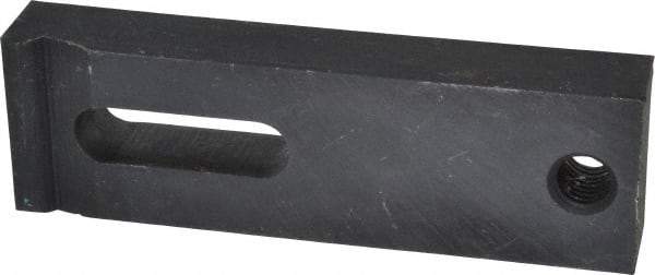 Gibraltar - 3/8" Stud, Medium Carbon Steel, Strap Clamp - 1" Travel, 4" OAL x 1-1/4" Wide x 5/8" High, Black Oxide Finish, Radius Nose - Makers Industrial Supply