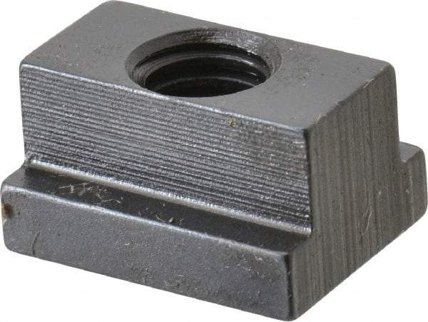 Gibraltar - 3/8-16 Tapped Through T Slot Nut - 7/16" Slot Width, 11/16 x 7/32" Base Width x Height, 7/8 x 1/2" OAL x Height - Makers Industrial Supply