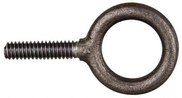 Gibraltar - 815 Lb Capacity, Steel, M7x1.00 Thread, Fixed Lifting Eye Bolt - Fully Threaded, 14mm Shank, 15mm Thread Length, Shoulder - Makers Industrial Supply