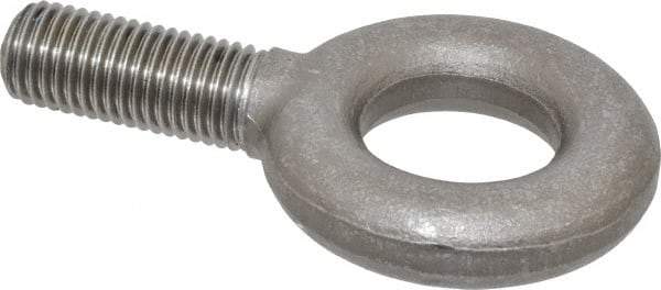 Gibraltar - 9,000 Lb Capacity, Steel, 1-8 Thread, Fixed Lifting Eye Bolt - Fully Threaded, 2-1/2" Shank, 2-1/2" Thread Length, No Shoulder - Makers Industrial Supply