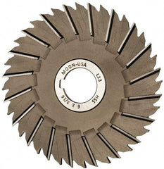 Made in USA - 6" Blade Diam x 3/16" Blade Thickness, 1-1/4" Hole, 40 Teeth, High Speed Steel Side Chip Saw - Staggered Tooth, Arbor Connection, Right Hand Cut, Uncoated, with Keyway - Makers Industrial Supply